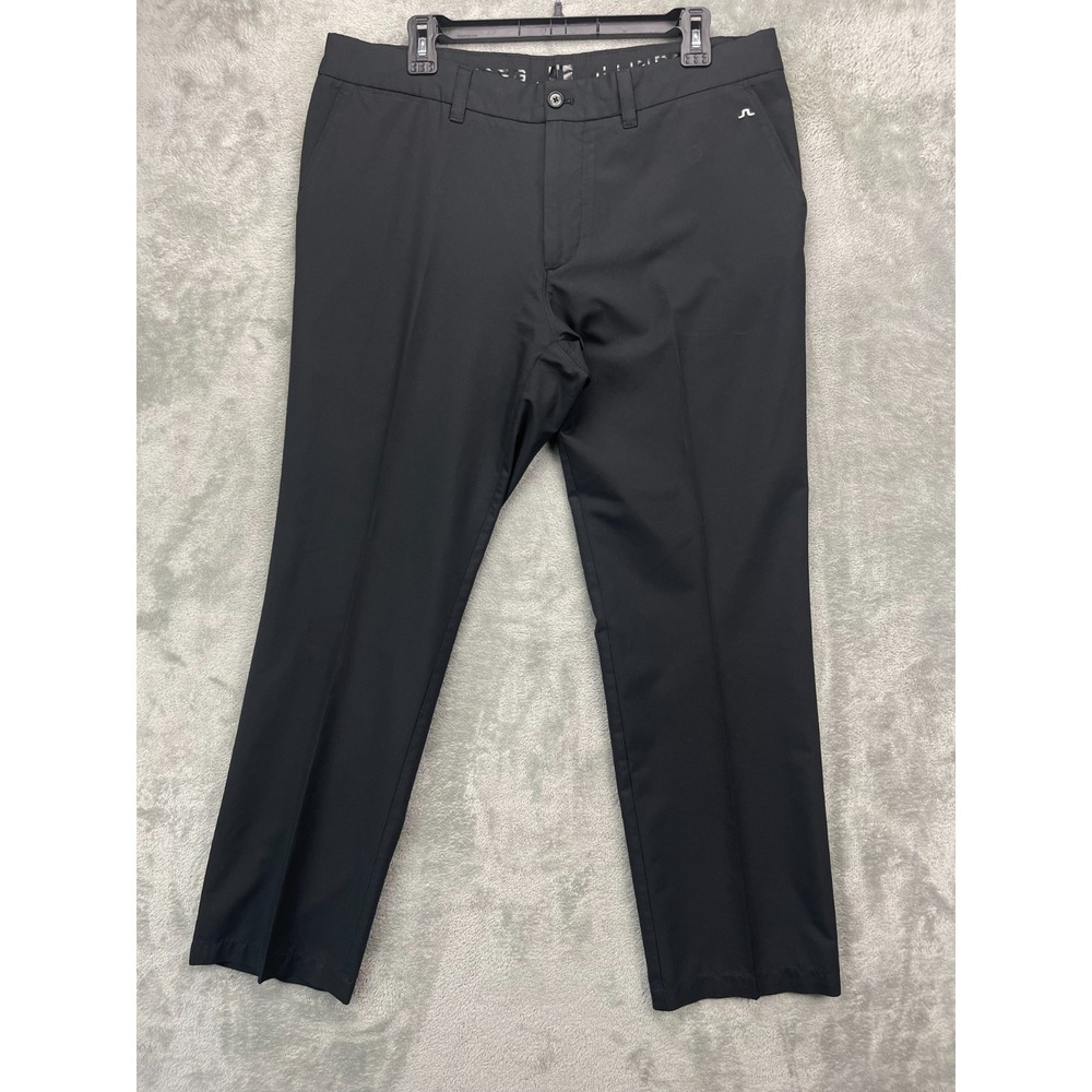 J. Lindeberg Men's Golf Pants 36x32 (Real 38x29.5) Black Performance Regular Fit